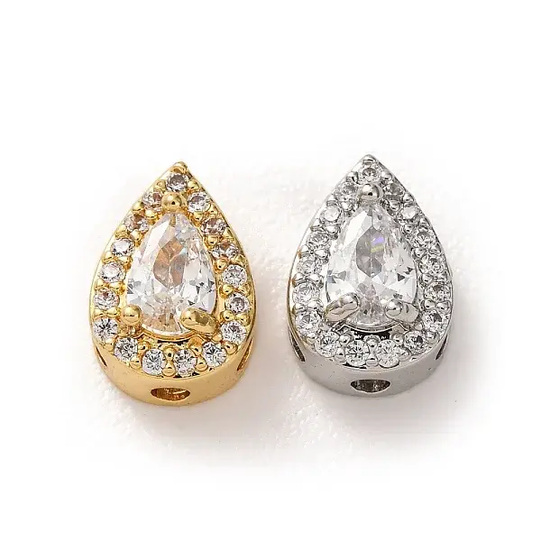 Brass Micro Pave Clear Cubic Zirconia Multi-Strand Links