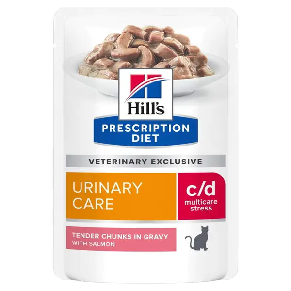 HILL'S Prescription Diet c/d Multicare Stress losos kapsičky pro kočky 12 x 85 g