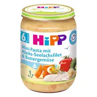 HIPP Baby těstoviny s aljašskou treskou v máslové zelenině BIO 190 g
