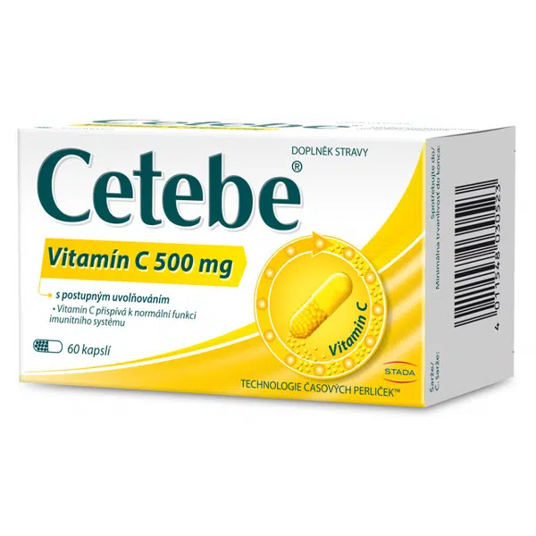 CETEBE Vitamin C 500 mg s postupným uvolňováním 60 kapslí