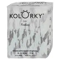 KOLORKY DAY Jednorázové EKO plenky peří XL (12-16 kg) 17 kusů