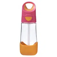 B.BOX Láhev na pití s brčkem růžová/oranžová 9m+ 450 ml