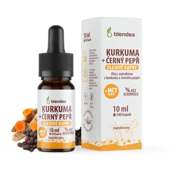 BLENDEA Kurkuma + černý pepř olejové kapky 10 ml