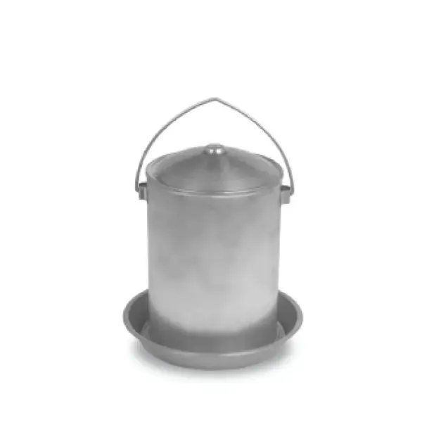 Napájecí kbelík pro drůbež, kovový, 7 litrů - GAUN 12052