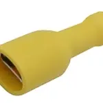 Zdířka faston 6.3mm izol., vodič 4.0-6.0mm  žlutá