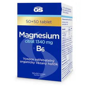 GS Magnesium citrát 1340 mg + B6 50 + 50 tablet