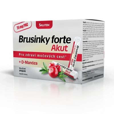 SALUTEM Brusinky forte akut + D-Manóza 10 ampulí