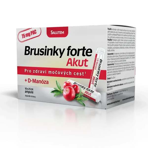 SALUTEM Brusinky forte akut + D-Manóza 10 ampulí