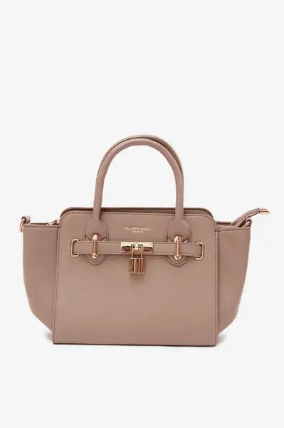 Flora&amp;Co Béžová box kabelka ze syntetické kůže