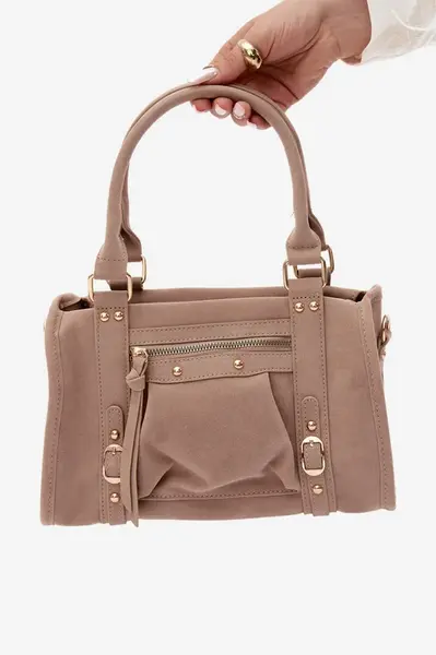 Flora&amp;Co béžová imitace semišové kabelky Lendra