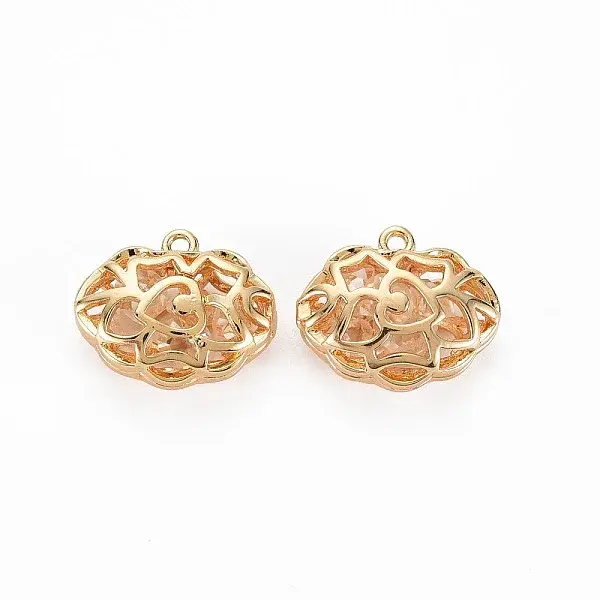 Brass with Clear Cubic Zirconia Pendants