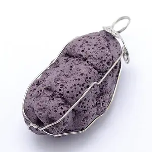 Irregular Synthetic Lava Rock Big Pendants