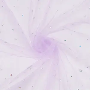 1M Sequins Polyester Organza Fabrics