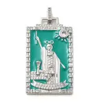 Brass Micro Pave Cubic Zirconia Pendants with Enamel
