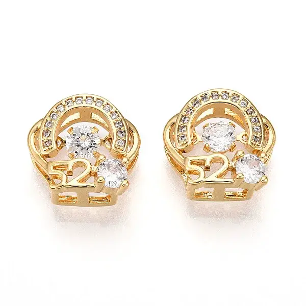 Brass Micro Pave Cubic Zirconia Charms
