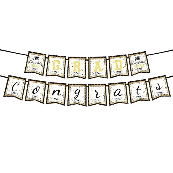 Word Congrats Grad Paper Hanging Flag Banner