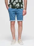 Ombre Men's denim shorts with rolled up leg - light blue