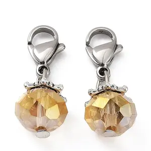 Electroplate Faceted Glass Pendants
