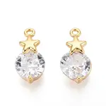Brass Micro Pave Cubic Zirconia Charms