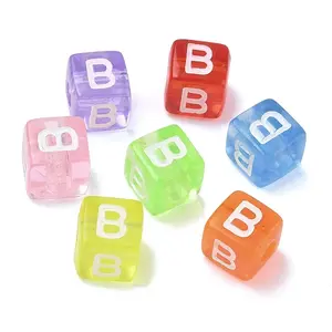 Spray Painted Transparent Acrylic Beads