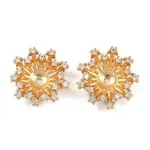 Brass Micro Pave Clear Cubic Zirconia Bead Caps