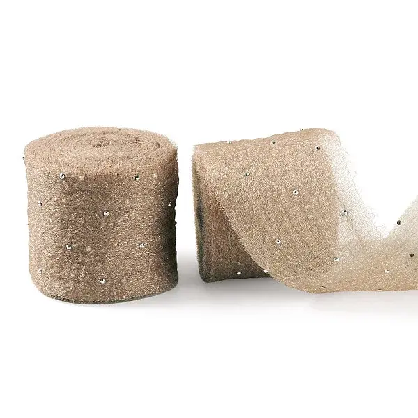 2Rolls Polyester Hot-fix Rhinestone Raw Edges Ribbon