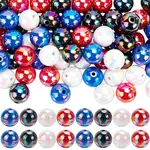 100Pcs 4 Colors UV Plating Opaque Acrylic Beads