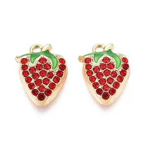 Alloy Rhinestone and Enamel Pendants