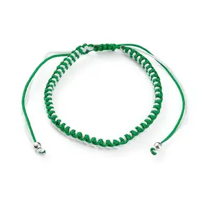 Adjustable Two Tone Nylon Cord Braided Bead Bracelets