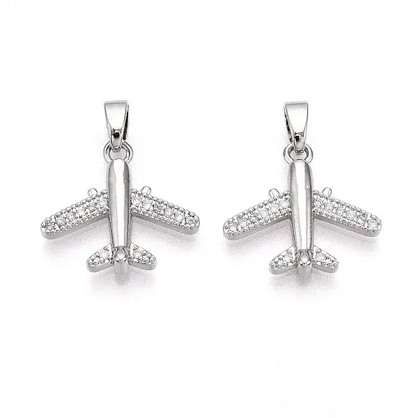 Brass Micro Pave Cubic Zirconia Pendants