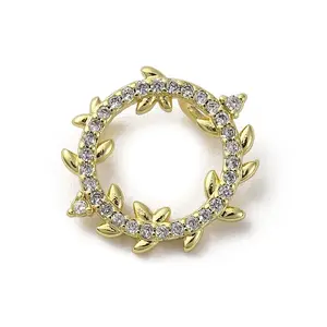 Brass Micro Pave Cubic Zirconia Charms