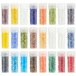 120G 24 Styles Round Hole Glass Bugle Beads