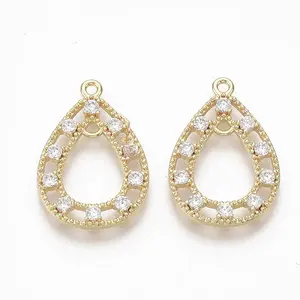 Brass Micro Pave Clear Cubic Zirconia Links