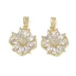 Brass Micro Pave Clear Cubic Zirconia Pendants