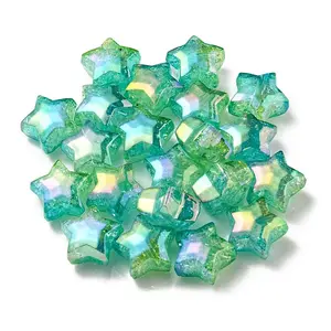 UV Plating Transparent Crackle Acrylic Beads