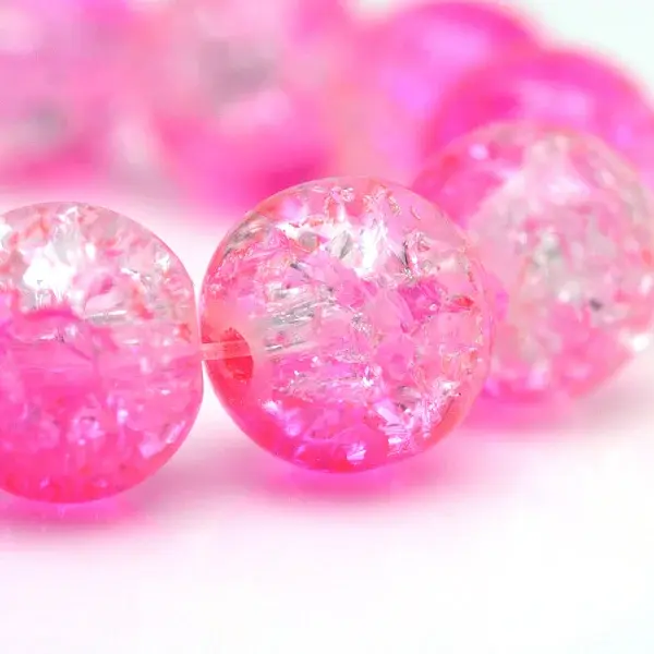 Baking Paint Crackle Glass Beads Strands
