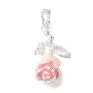 Brass Pave Clear Cubic Zirconia Pendants