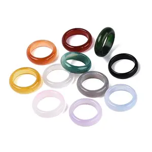 Dyed Natural Agate Finger Rings for Unisex