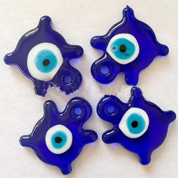 Blue Glass Evil Eye Pendants