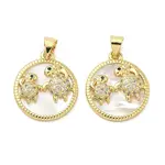 Brass Micro Pave Cubic Zirconia Pendants