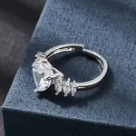 Brass Micro Pave Cubic Zirconia Cuff Open Rings