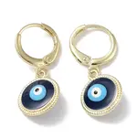 Golden Brass Dangle Leverback Earrings