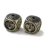 Tibetan Style Brass Micro Pave Cubic Zirconia Beads