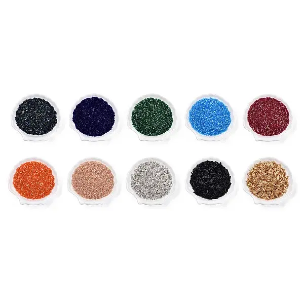 FGB Mixed Grade A Glass Bugle Beads & Hexagon Two Cut Beads