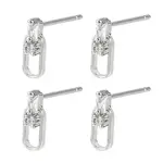 SHEGRACE Brass Micro Pave Cubic Zirconia Stud Earrings
