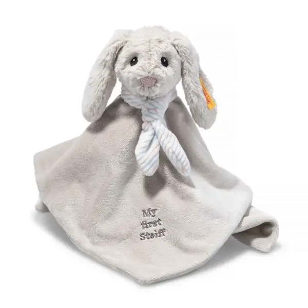 STEIFF Friends Hoppie rabbit comforter, světle šedá plyšová hračka