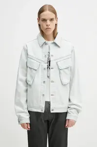 Marcelo Burlon Džínová bunda Marcelo Burlon Bleach Denim Cargo Jacket Light Blue No