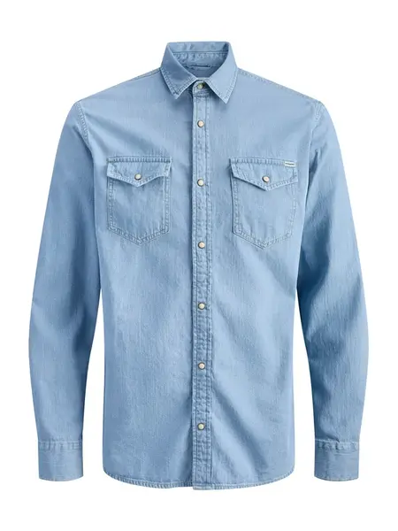 JACK & JONES Košeľa 'JJESHERIDAN'  modrá denim
