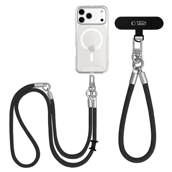 Tech-Protect C10S Crossbody & Wrist popruh, černý