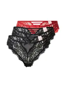 Hunkemöller Nohavičky  červená / čierna